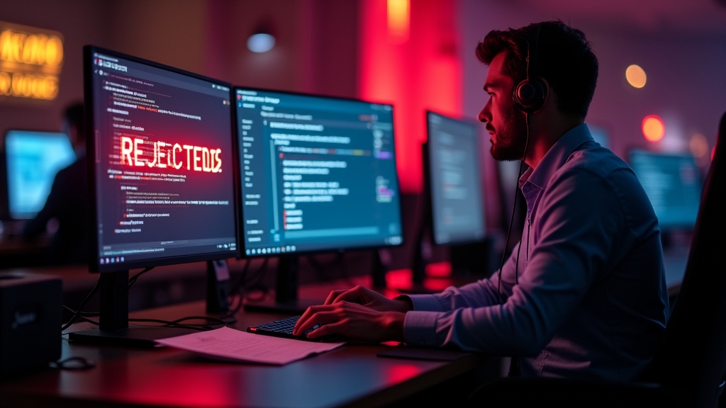 Pantalla de retiro rechazado con un usuario revisando sus datos