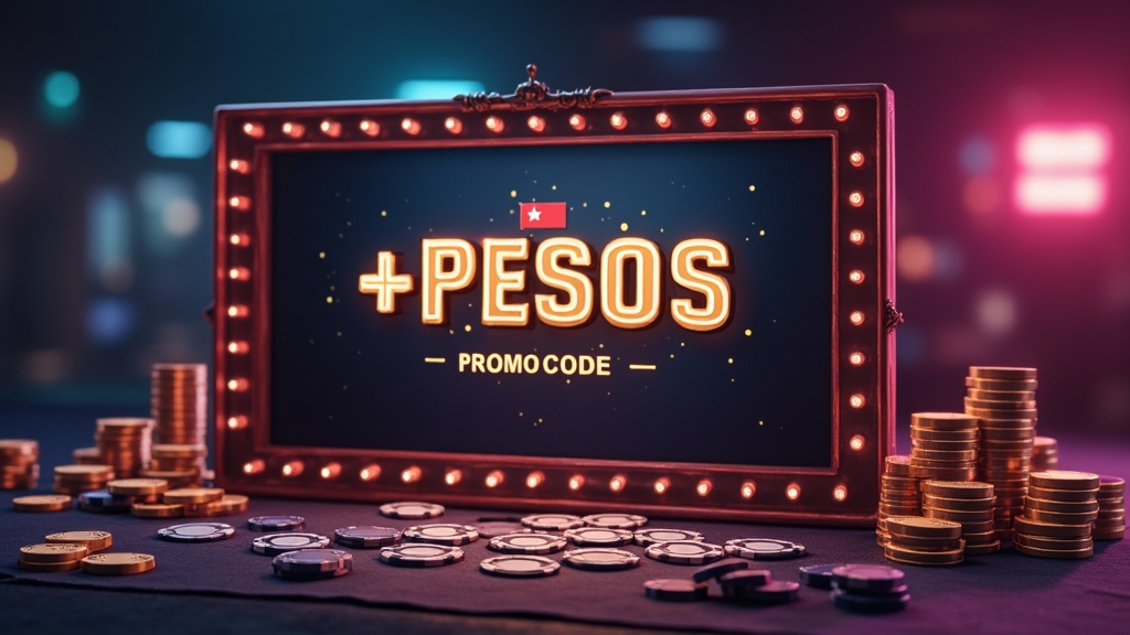 Pantalla de promoción local con referencia a Chile y moneda en un entorno de casino oscuro